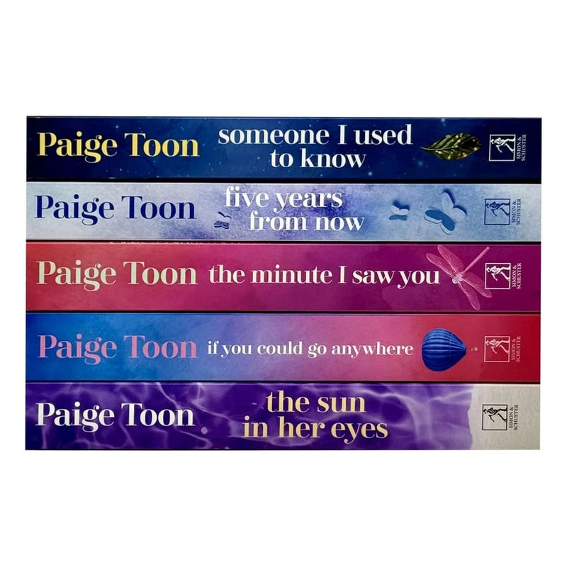 Paige Toon Collection of five fiction paperback books by Paige Toon, featuring colorful covers and title designs.