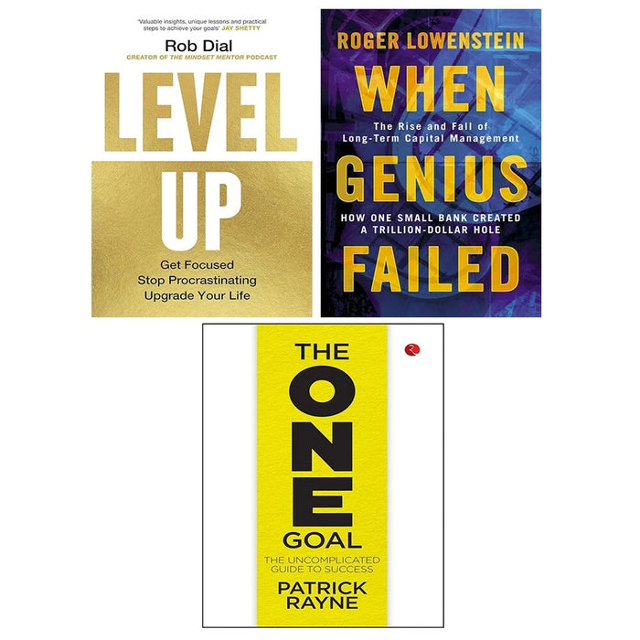 Level Up Rob Dial, When Genius Failed, ONE GOAL Patrick Rayne 3 Books Set - The Book Bundle