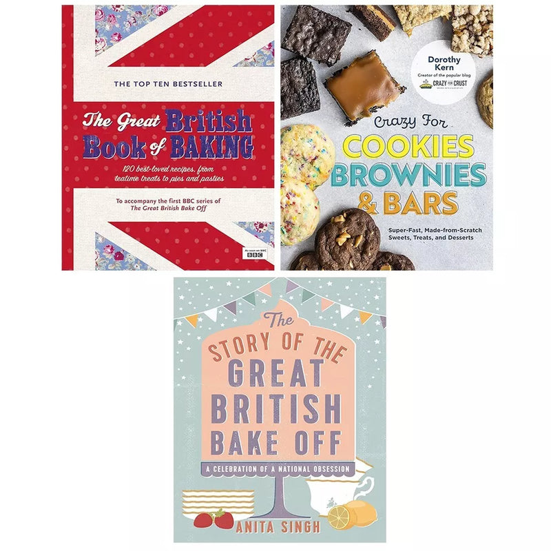 Great British Baking,Story of Great British Bake Off, Crazy for Cookies 3 Books Set - The Book Bundle