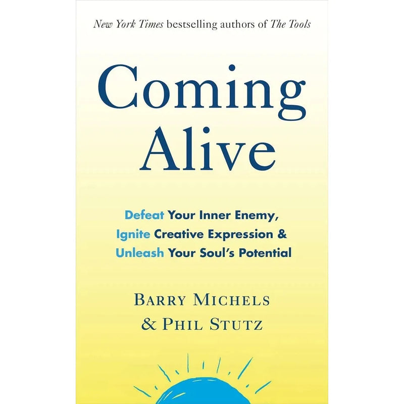 Vermilion book set with three titles by Phil Stutz and Barry Michels, including Coming Alive and Lessons for Living, on a white background.