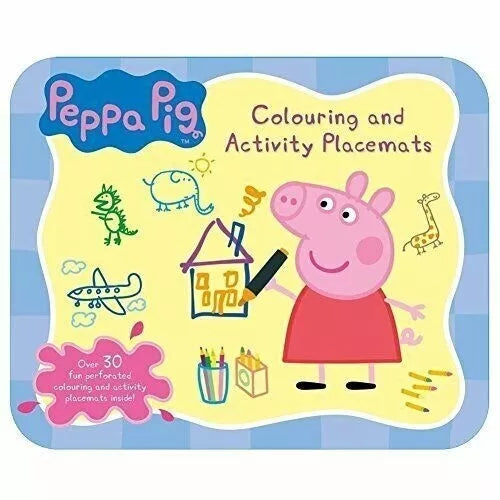 Peppa Pig Busy Pack, Peppa Pig Colouring and activity placemats 2 Books Set - The Book Bundle