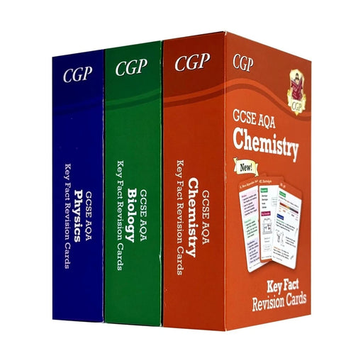 GCSE Biology AQA Key Fact Revision Cards Set of 3 (Biology, Chemistry, Physics) - The Book Bundle