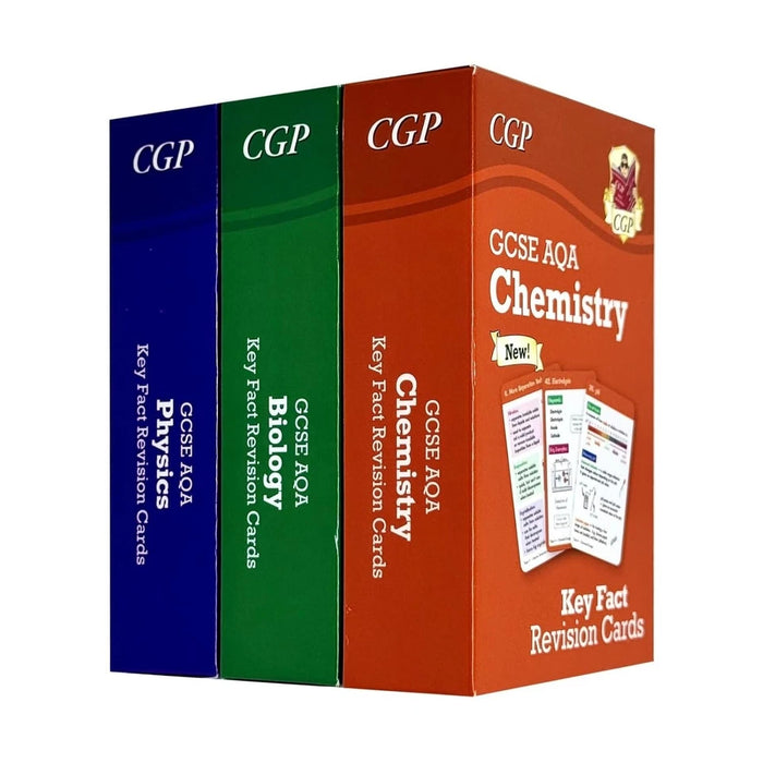 GCSE Biology AQA Key Fact Revision Cards Set of 3 (Biology, Chemistry, Physics) - The Book Bundle