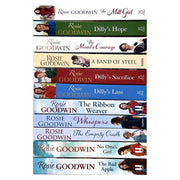 Set of 11 Rosie Goodwin fiction paperback books from the Rosie Goodwin Collection by Zaffre, displayed with colorful covers.