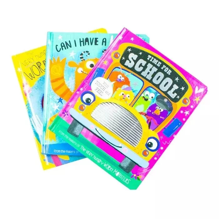 Touch and Feel Very Hungry Worry Monsters 3 Books Collection Box Set (Can I have a Hug?) - The Book Bundle