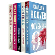 Set of five Colleen Hoover books including Ugly Love, November 9, Confess, Without Merit, and Heart Bones, published by Simon & Schuster.