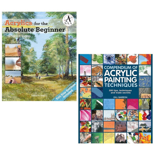 Acrylics for Absolute Beginner,Compendium of Acrylic Painting Techniques 2 Books Set - The Book Bundle
