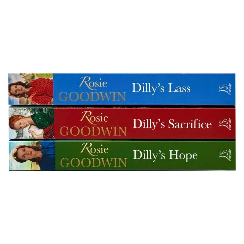 Three paperback books from Rosie Goodwin's Dilly's Story Series collection set, featuring colorful cover art and titles.