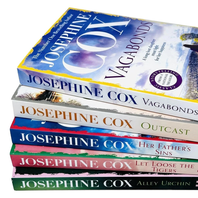 Josephine Cox headlined book collection featuring Queenie and Emma Grady sagas, five-book set by Headline Ltd, with cover images.