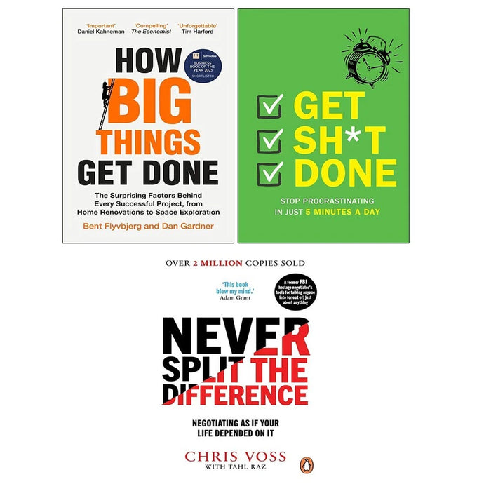 Never Split the Difference, How Big Things Get Done, Get Sh*t Done 3 Books Collection Set - The Book Bundle