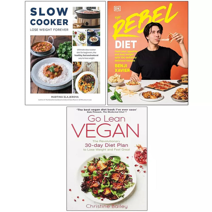 Slow Cooker Lose Weight Forever,Rebel Diet (HB), Go Lean Vegan 3 Books Set - The Book Bundle