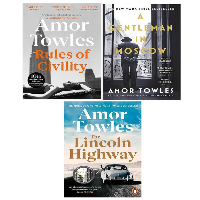 Amor Towles  3 Books Set (The Lincoln Highway, A Gentleman in Moscow, Rules of Civility) - The Book Bundle