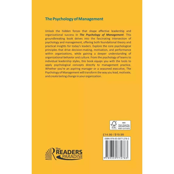Psychology of Management: Building Sustaining a Strong Organizational - The Book Bundle