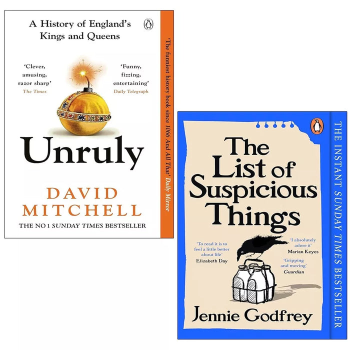 Unruly David Mitchell, List of Suspicious Things Jennie Godfrey 2 Books Set - The Book Bundle