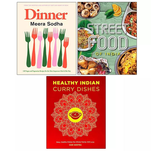 Dinner(HB),Healthy Indian Curry Dishes,Fresh Easy indian Street Food 3 Books Set - The Book Bundle