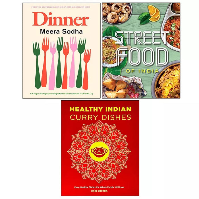 Dinner(HB),Healthy Indian Curry Dishes,Fresh Easy indian Street Food 3 Books Set - The Book Bundle
