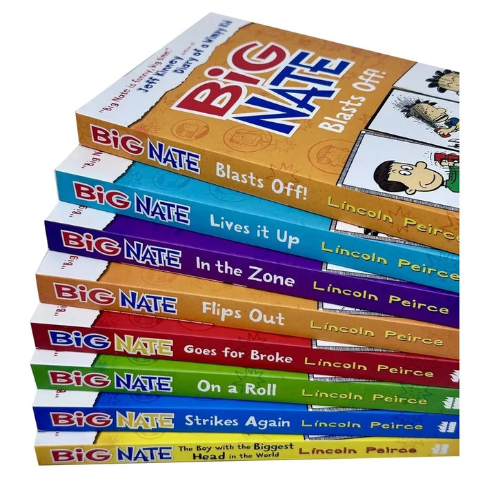 The Big Nate Collection Series 8 Books Collection Set by Lincoln Peirce (Strikes Again, Flips Out) - The Book Bundle