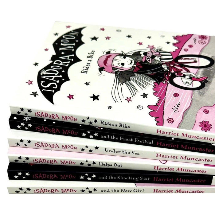Isadora Moon Series By Harriet Muncaster illustrated 6 Books Collection Set (Isadora Moon Rides a Bike, Helps Out, The New Girl) - The Book Bundle
