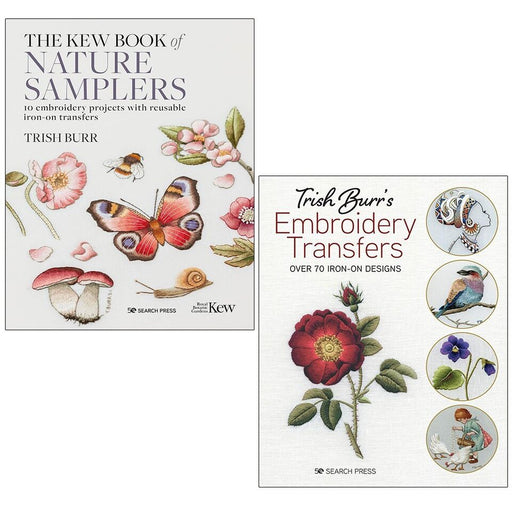 Trish Burr Collection 2 Books Set Kew Book of Nature Samplers,Embroidery - The Book Bundle