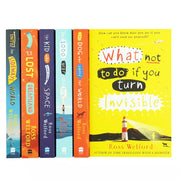 Six paperback books from Ross Welford's "The Dog Who Saved the World" collection by HarperCollinsChildren'sBooks, featuring colorful covers.