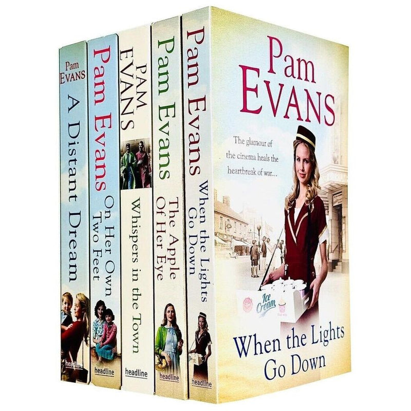 Pamela Evans Collection of 5 books including When the Lights Go Down and The Apple of Her Eye, by Pamela Evans.