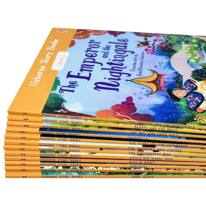 Usborne Story Level 1 Beginner Reader 12 Books Collection Set (Beauty and the Beast, The Boy Who Cried Wolf, Cinderella, Gingerbread Man) - The Book Bundle