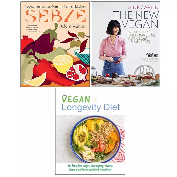 Sebze Özlem Warren, New Vegan Áine Carlin, Vegan Longevity Diet 3 Books Set - The Book Bundle