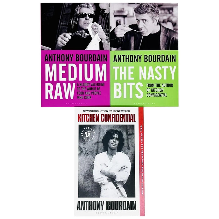 Anthony Bourdain Collection 3 Books Set (Medium Raw, Kitchen Confidential, The Nasty Bits) - The Book Bundle