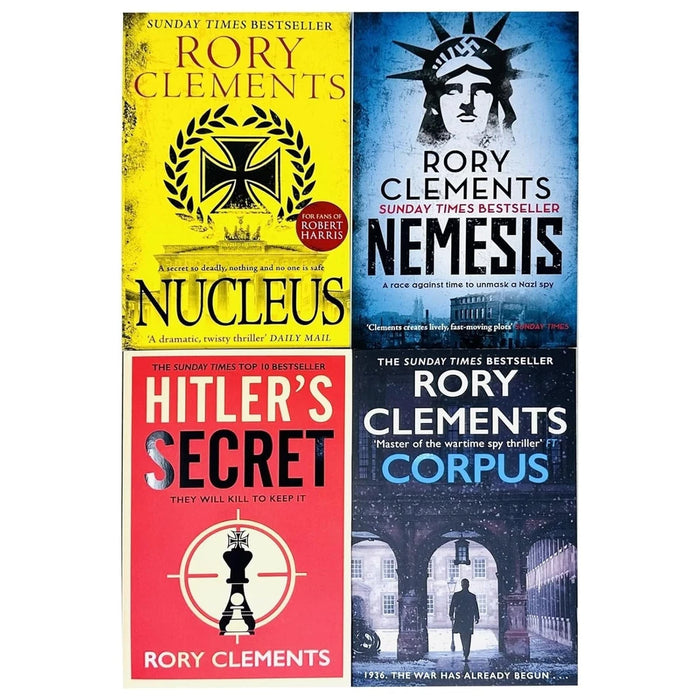 Tom Wilde Series 4 Books Collection Set By Rory Clements (Corpus, Nucleus, Nemesis and  Hitler's Secret) - The Book Bundle