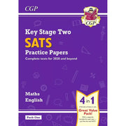 CGP KS2 Maths and English SATS Practice Papers Collection 2 Books Set Pack (1-2) - The Book Bundle