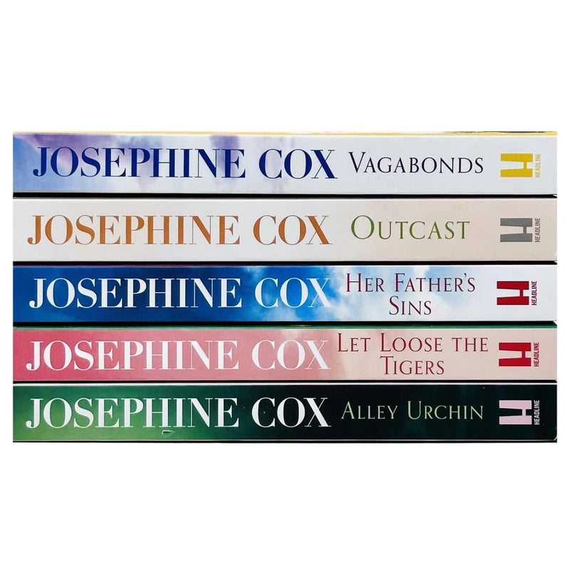 Josephine Cox Queenie and Emma Grady Sagas book collection set, five novels in headline Ltd edition, featuring her father's story.
