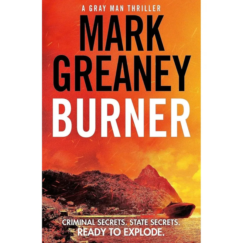 Six paperback books from The Gray Man series by Mark Greaney, featuring paperback covers in a collection set.