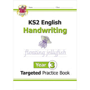 CGP KS1 & KS2 English Year 1-3 handwriting practice books set with targeted exercises, designed for primary school students.