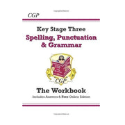 CGP GCSE SP&G Study Guide, KS3 Spelling Punctuation & Grammar Workbook 2 Books Collection Set - The Book Bundle