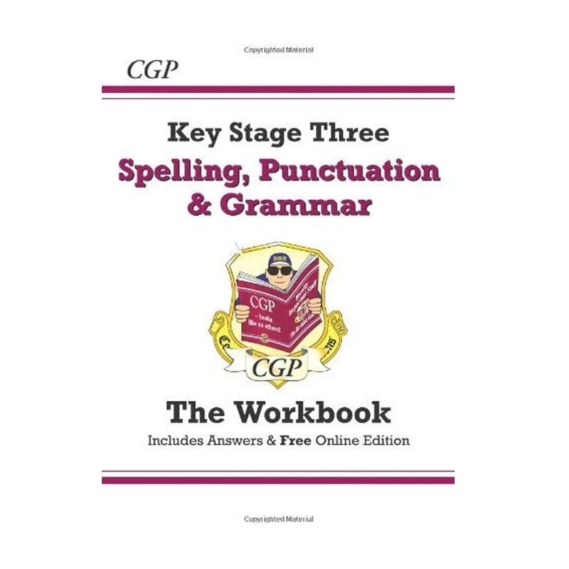 CGP GCSE SP&G Study Guide, KS3 Spelling Punctuation & Grammar Workbook 2 Books Collection Set - The Book Bundle