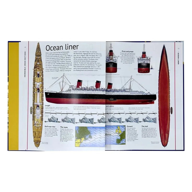 Stephen Biesty's DK Publishing Incredible Cross-Sections hardcover book collection box set featuring detailed illustrations of various subjects.