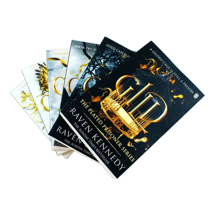 The Plated Prisoner Series By Raven Kennedy 6 Books Collection Set (Gild, Glint, Gleam, Glow, Gold & Goldfinch) - The Book Bundle