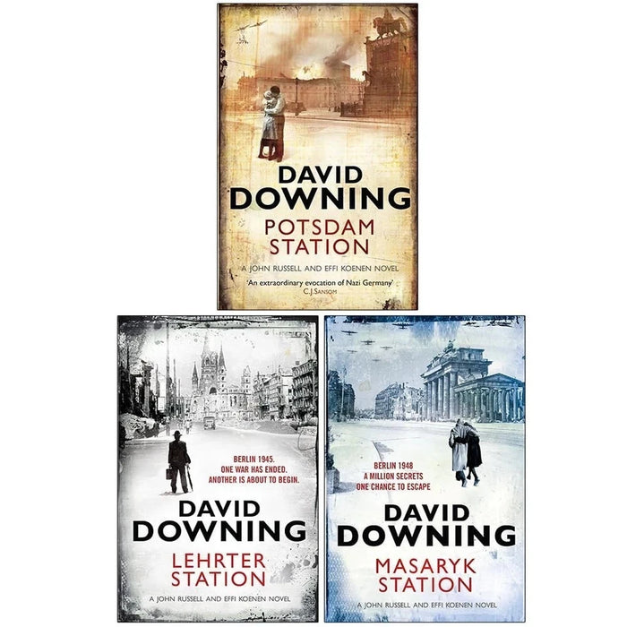 John Russell WWII Spy Thrillers 4-6 Collection 3 Books Set by David Downing (Potsdam Station, Lehrter Station, Masaryk Station) - The Book Bundle