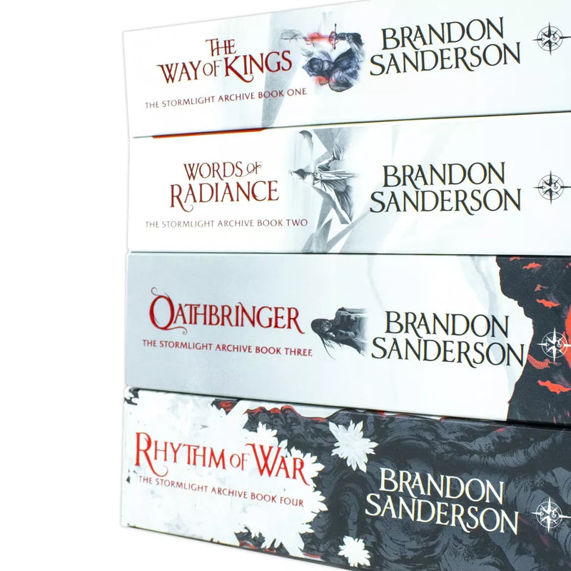 Brandon Sanderson The Stormlight Archive Series 4 Books Collection Set (The Way of Kings, Words of Radiance, Oathbringer, Rhythm of War) - The Book Bundle