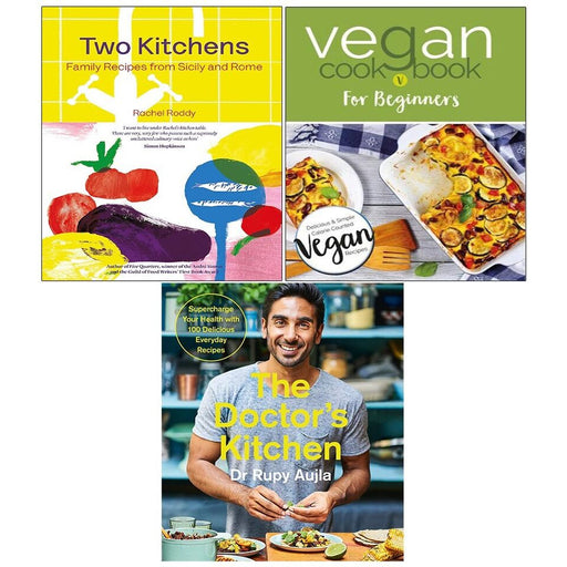 Two Kitchens Rachel Roddy,Vegan Cookbook Iota,Doctors Kitchen 3 Books Set - The Book Bundle