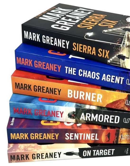 Mark Greaney Collection 6 Books Set (Armored, Burner, On Target, Sentinel, The Chaos Agent & Sierra Six)