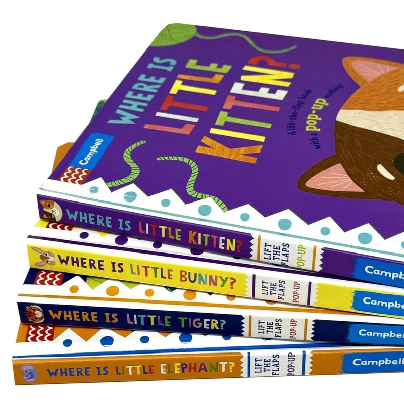 Where is Little... Series 4 Books Collection Set By Campbell Books (Where is Little Elephant?, Where is Little Tiger? & More) - The Book Bundle