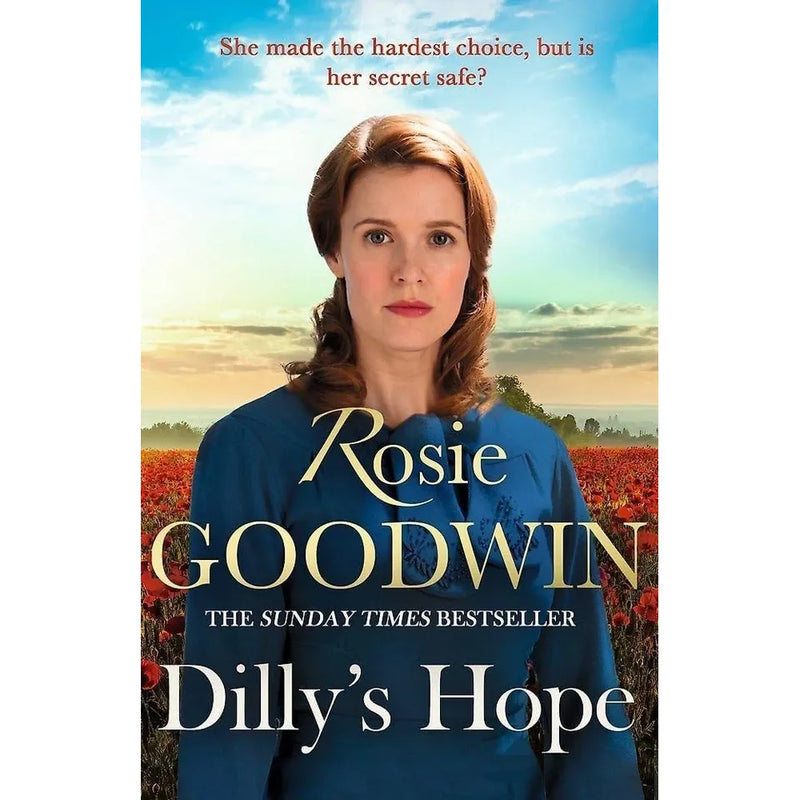 Three paperback fiction books from Rosie Goodwin's Dilly's Story Series collection set by Corsair, featuring colorful cover art.