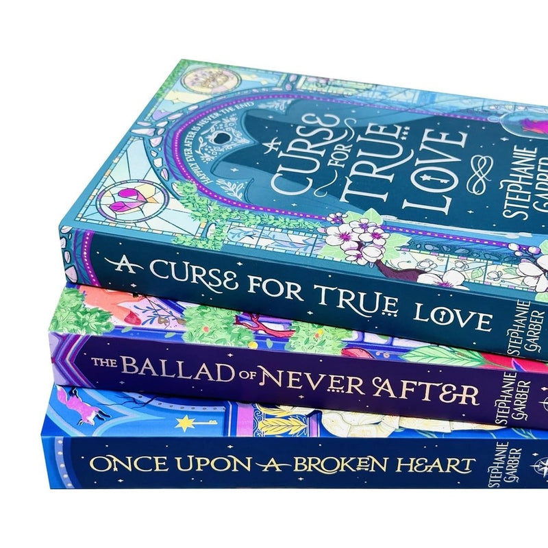Hodderscap book set of Stephanie Garber's Once Upon a Broken Heart series, including three fantasy novels with colorful covers.