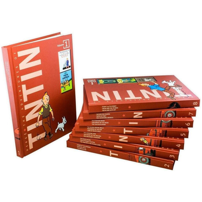 The Adventures of Tintin 8 Books Collection Set by Hergé Hardback - The Book Bundle