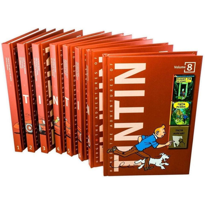 The Adventures of Tintin 8 Books Collection Set by Hergé Hardback - The Book Bundle