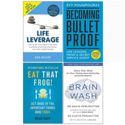 Life Leverage, Becoming Bulletproof, Eat That Frog, Brain Wash 4 Books Collection Set - The Book Bundle