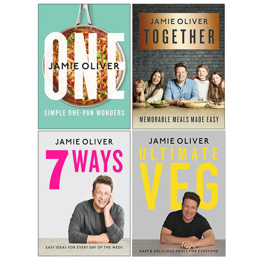 Jamie Oliver 4 Book Collection Set (One, Together, 7 Ways, Ultimate Veg) - The Book Bundle