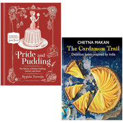 Set of two hardcover cookbooks by Chetna Makan, Pride and Pudding & The Cardamom Trail, featuring non-fiction recipes and food stories.