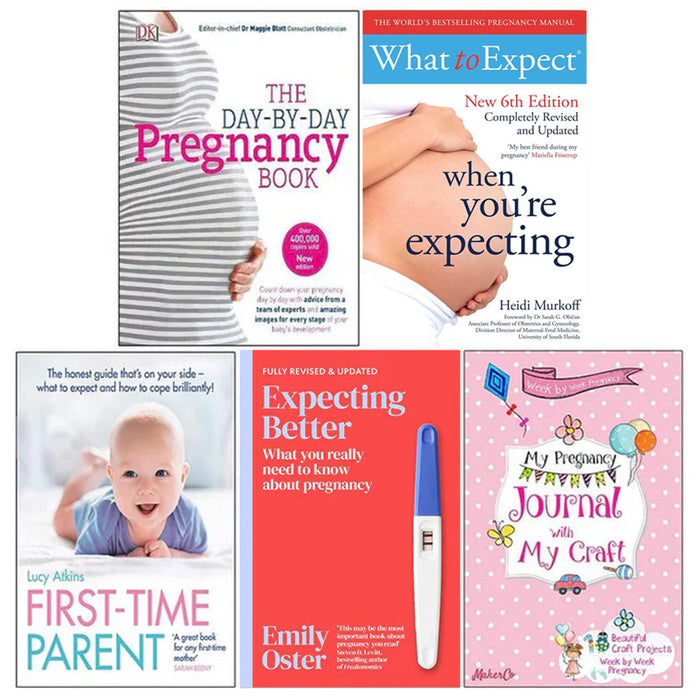 Day-by-Day Pregnancy Book, What to Expect When, First Time Parent, Expecting, My Pregnancy Journal 5 Books Collection Set - The Book Bundle